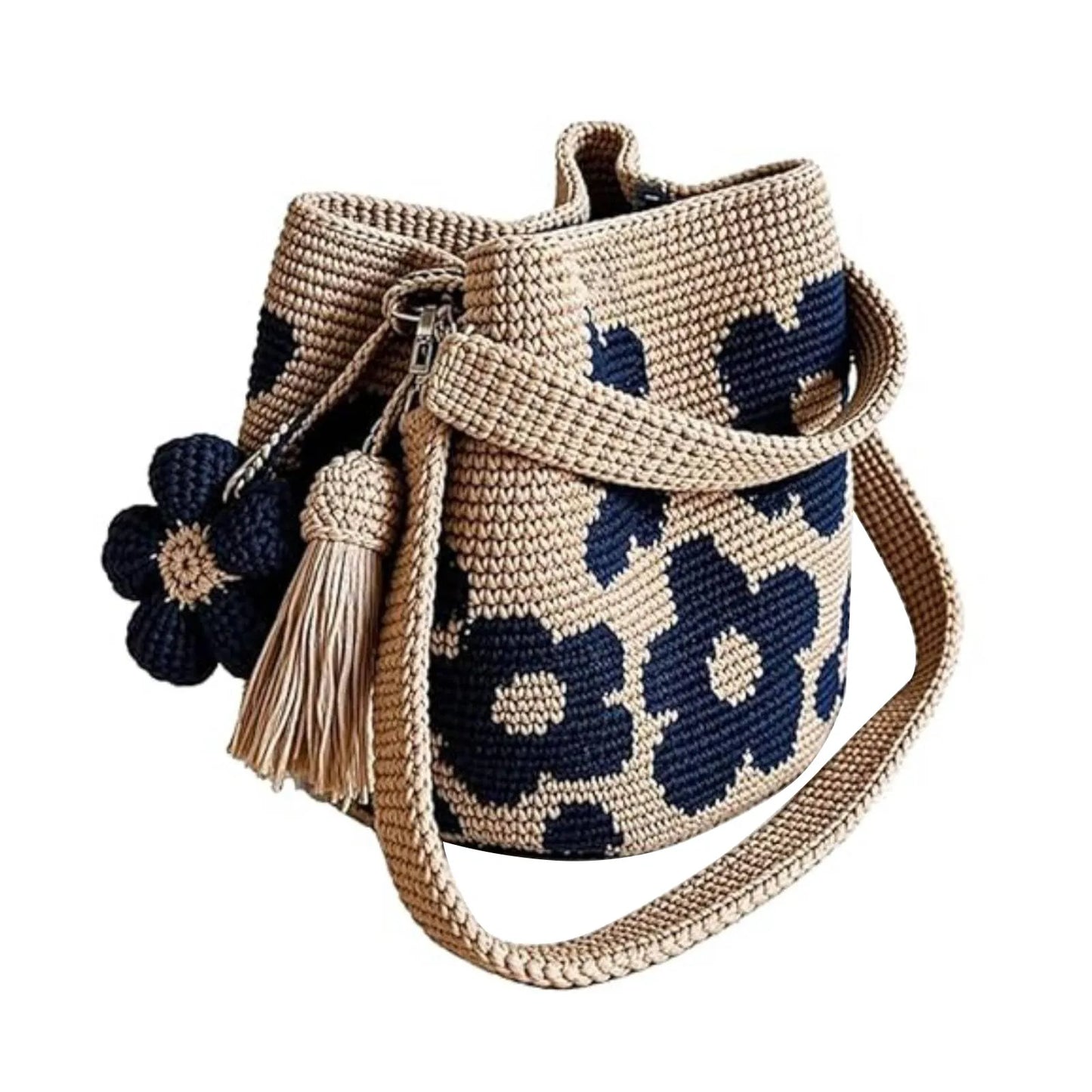 Handmade Crochet Flower Tote