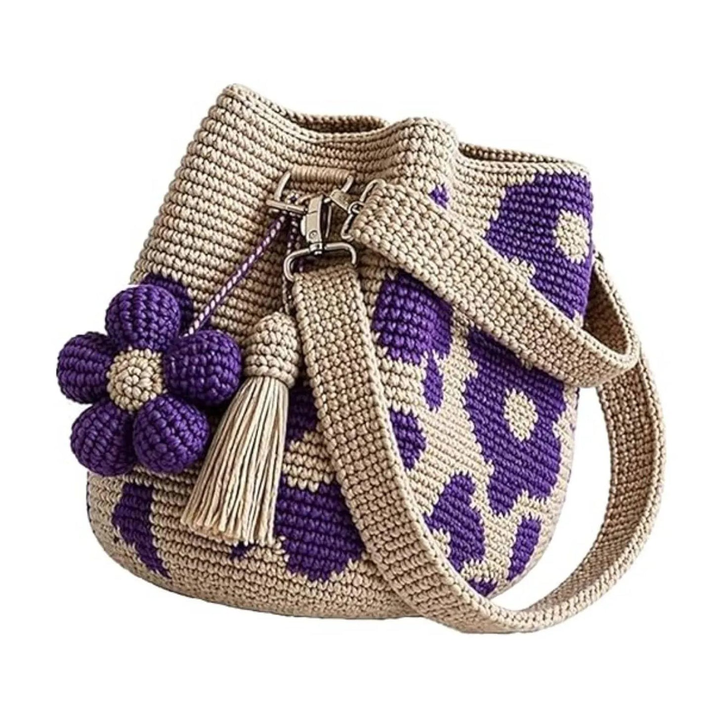 Handmade Crochet Flower Tote